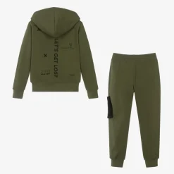 iDO Junior Boys Green Cotton Tracksuit Online