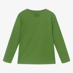 KENZO KIDS Boys Green Cotton Varsity Tiger Top Best