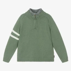 Boboli Boys Green Half Zip Knitted Sweater