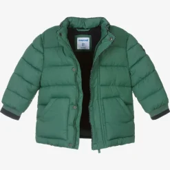 Mayoral Boys Green Hooded Puffer Coat Online
