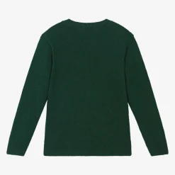 Dr. Kid Boys Green Knitted Cotton & Wool Sweater