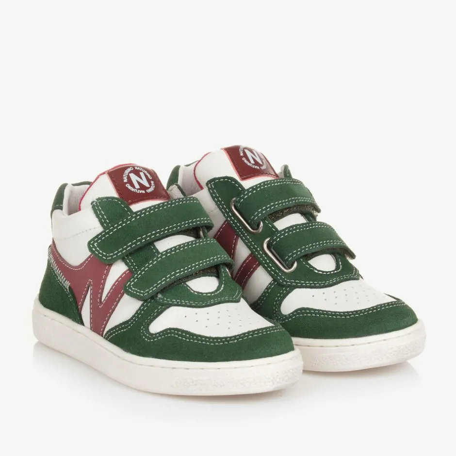 Naturino Boys Green Leather Velcro Trainers Best