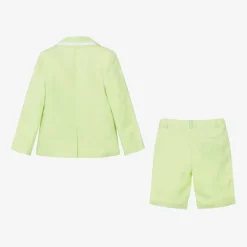 Patachou Boys Green Linen Shorts Suit Best