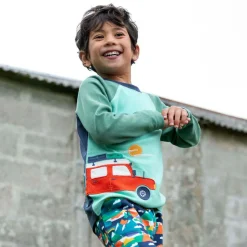 Frugi Boys Green Organic Cotton Camping Top Online