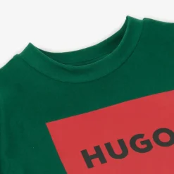 HUGO Boys Green Organic Cotton T-Shirt Clearance