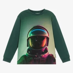 Molo Boys Green Organic Cotton Astronaut Top Discount