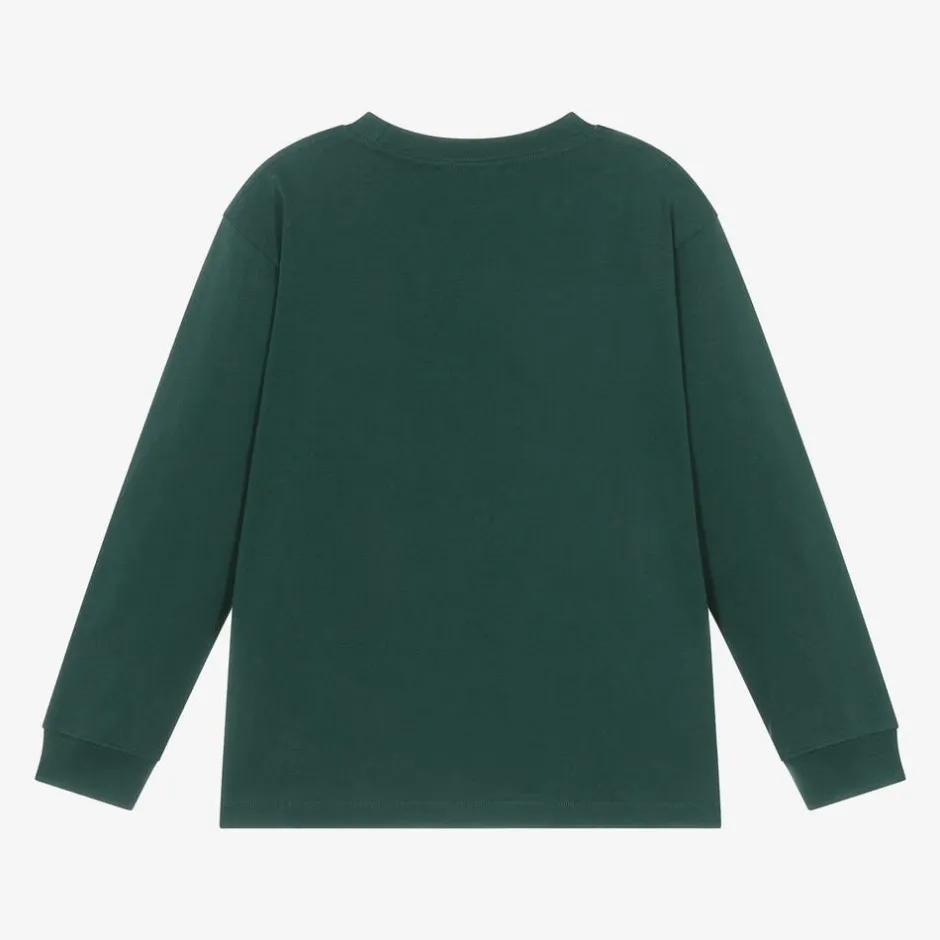 Molo Boys Green Organic Cotton Astronaut Top Discount