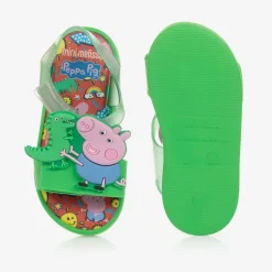 Mini Melissa Boys Green Peppa Pig Jelly Sandals New