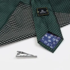 House of Cavani Boys Green Satin Polka Dot Tie Set Best