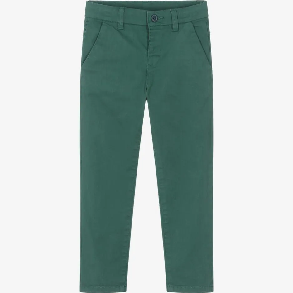 Mayoral Boys Green Slim Fit Chino Trousers New
