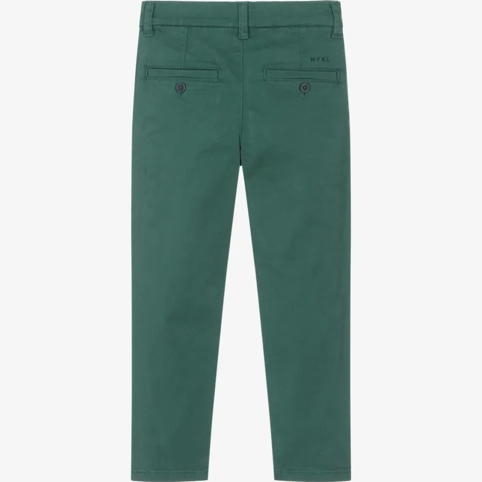 Mayoral Boys Green Slim Fit Chino Trousers New