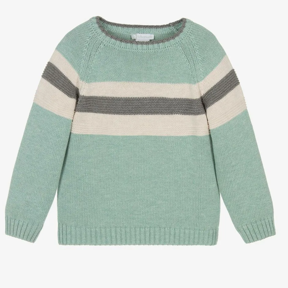 Tutto Piccolo Boys Green Stripe Knitted Sweater Hot
