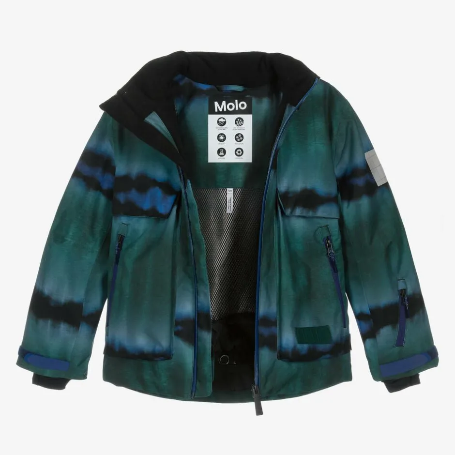 Molo Boys Green Tie-Dye Ski Jacket Hot