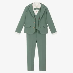 Andreeatex Boys Green Twill Suit New