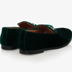 Romano Boys Green Velvet Loafers Online