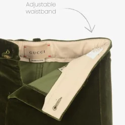Gucci Boys Green Velvet Trousers Sale