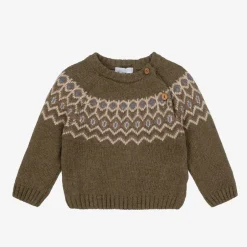 Laranjinha Boys Green Wool & Cashmere Sweater Sale