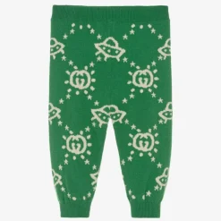 Gucci Boys Green Wool Interlocking G Trousers Clearance