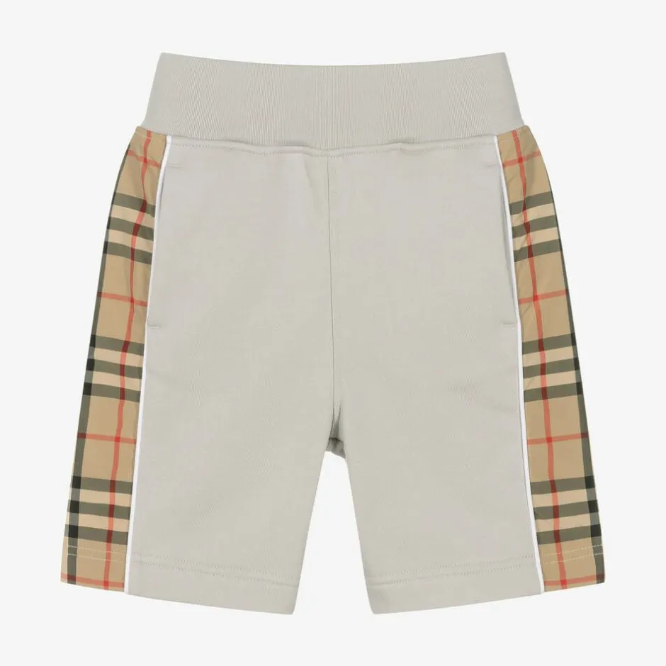 Burberry Boys Grey & Beige Vintage Check Shorts Hot