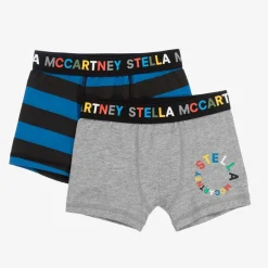 Stella McCartney Kids Boys Grey & Blue Boxer Shorts (2 Pack) Discount