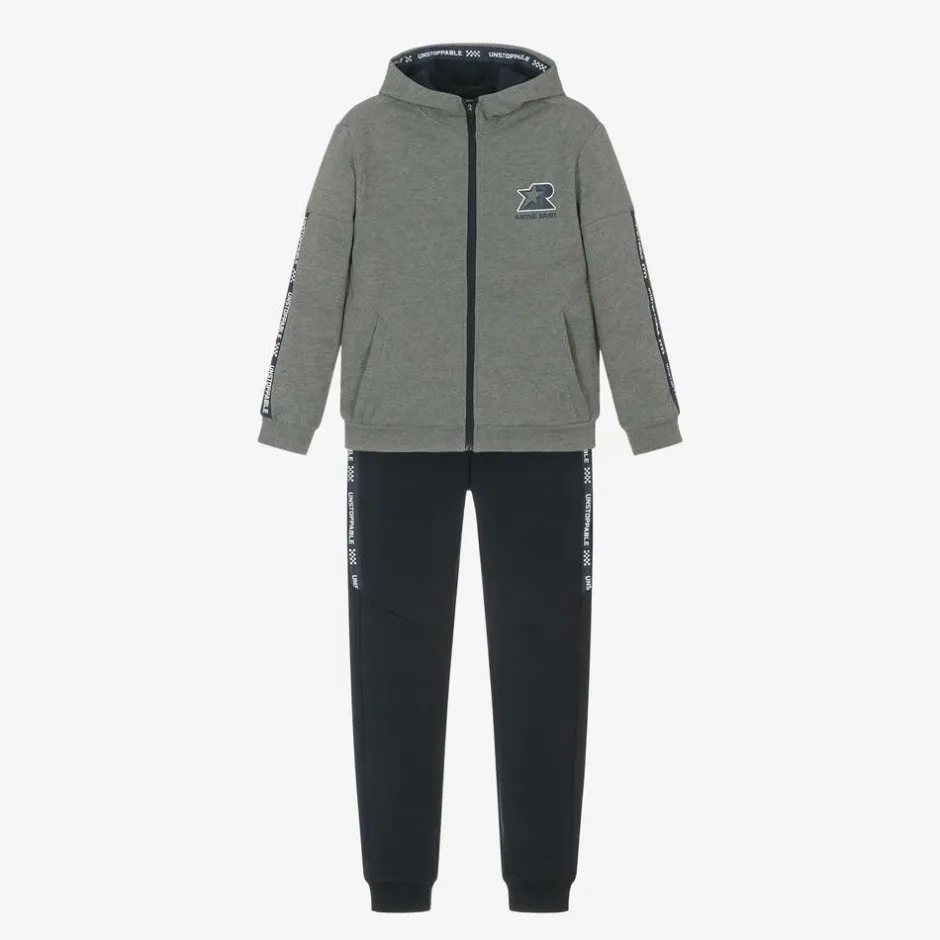 Mayoral Nukutavake Boys Grey & Blue Jersey Tracksuit Best