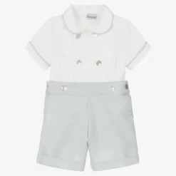 Ancar Boys Grey & White Cotton Buster Suit Outlet
