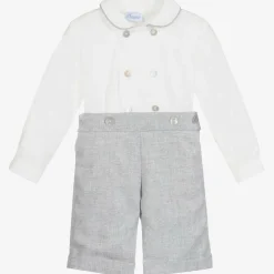 Ancar Boys Grey & White Cotton Buster Suit Clearance