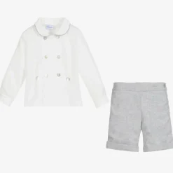 Ancar Boys Grey & White Cotton Buster Suit Clearance