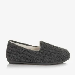 Pisamonas Boys Grey Cable Knit Slippers Best