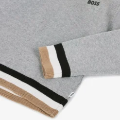 BOSS Boys Grey Cotton & Wool Knit Jumper Best