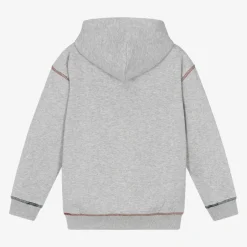 Tommy Hilfiger Boys Grey Cotton Contrast Stitch Hoodie Hot