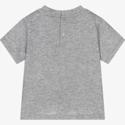 Emporio Armani Boys Grey Cotton Eagle Logo T-Shirt Outlet