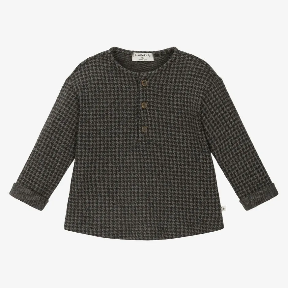 1 + in the family Boys Grey Cotton Houndstooth Top Best