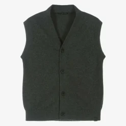 Mayoral Boys Grey Cotton Knit Waistcoat Best