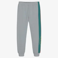 Gucci Boys Grey Cotton Logo Joggers Discount