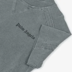 Palm Angels Boys Grey Cotton Shaded T-Shirt Online