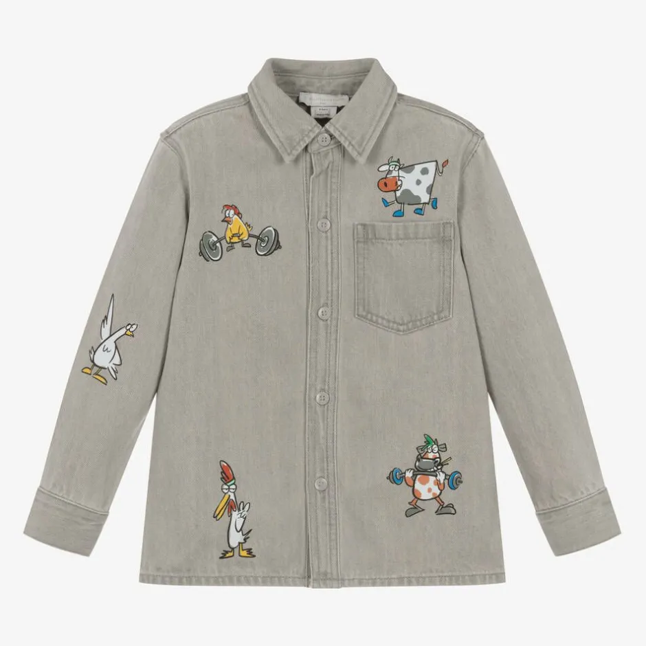 Stella McCartney Kids Boys Grey Denim Shirt Online