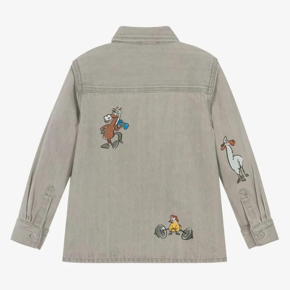 Stella McCartney Kids Boys Grey Denim Shirt Online