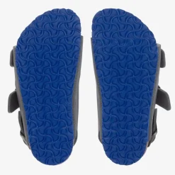 Birkenstock Boys Grey Faux Leather Buckle Sandals New