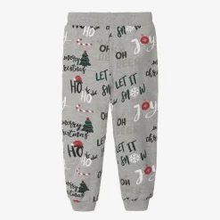 NAME IT Boys Grey Festive Cotton Joggers