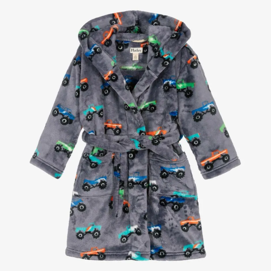 Hatley Boys Grey Fleece Dressing Gown Hot