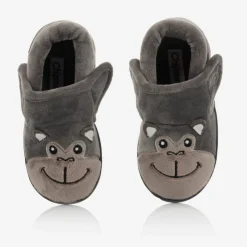 Chipmunks Boys Grey Gorilla Slippers New