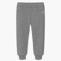 Moncler Enfant Boys Grey Logo Tape Cotton Joggers Online
