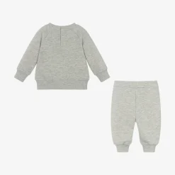 Emporio Armani Boys Grey Marl Cotton Tracksuit Clearance