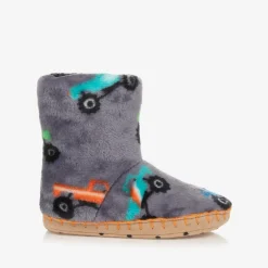 Hatley Boys Grey Monster Truck Slippers Discount
