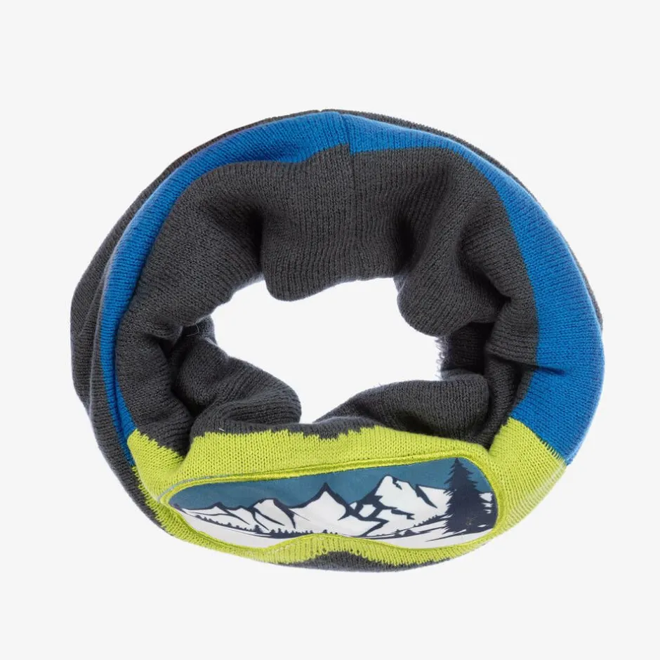 Boboli Boys Grey Ski-Themed Snood New