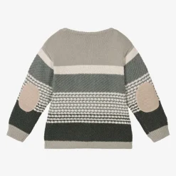 Tutto Piccolo Boys Grey Stripe Knit Sweater Discount