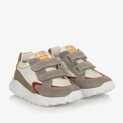 Falcotto by Naturino Boys Grey Suede Leather Velcro Trainers Online