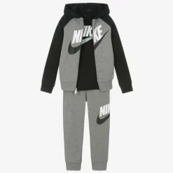 Nike Boys Grey Swoosh Tracksuit Set Online