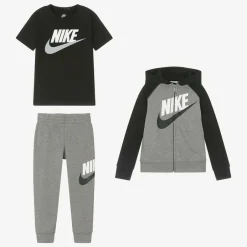 Nike Boys Grey Swoosh Tracksuit Set Online